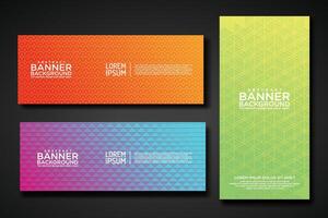 Set banner backgrounds with modern geometric lines textured pattern and colorful dynamic gradation vector