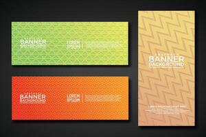 Set banner backgrounds with modern geometric lines textured pattern and colorful dynamic gradation vector