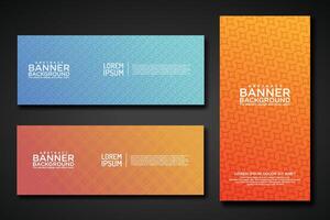 Set banner backgrounds with modern geometric lines textured pattern and colorful dynamic gradation vector