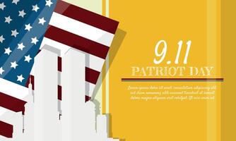 Patriot Day template with silhouettes of buildings in usa vector