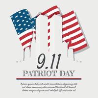 Patriot Day template with silhouettes of buildings in usa vector