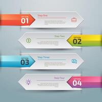 Business 4 Steps Chart and Numbers arrow style design Template vector