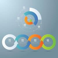 Circular diagram. Business finance progress graph visualization. Project round chart. Circle diagram template. Presentation brochure, marketing analysis concept. Graphic diagram vector