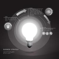 Business concept Light bulb with drawing business success strategy plan idea integrated circles. Business concept. For content, diagram, flowchart, steps, parts, timeline infographics, workflow layout vector