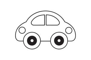 a black and white drawing of a car with a smiley face vector
