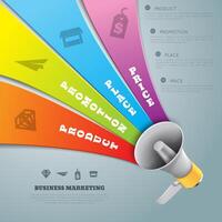 Business concept. Megaphone and bubble speech template. can be used for workflow layout, diagram, number options, step up options, web design, banner template, infographic. vector