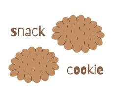 Cookies and text. Last snack. Isolated illustration, hand drawing. vector