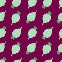 Radish or daikon seamless pattern. Stylized striped vegetable. illustration for fabric, background, packaging, wrapping paper vector