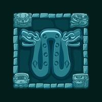 Mayan and Aztec totem of Snake with two heads, Maya and Inca tribal symbol. Snake for your 2D game or slots games vector