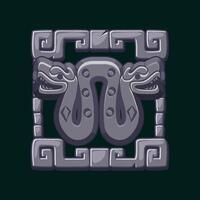 Mayan and Aztec totem of Snake with two heads, Maya and Inca tribal symbol. Snake for your 2D game or slot games. vector