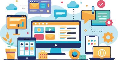 UI UX interface elements and browser windows, web design, software development, or app design vector