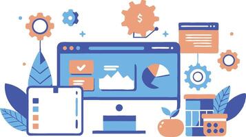 UI UX interface elements and browser windows, web design, software development, or app design vector