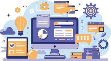 UI UX interface elements and browser windows, web design, software development, or app design vector