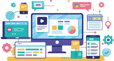 UI UX interface elements and browser windows, web design, software development, or app design vector