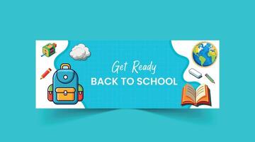 Back to School web banner template vector