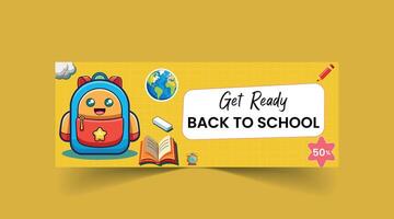 Back to School web banner template vector