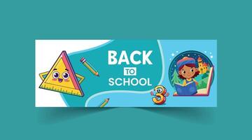 Back to School web banner template vector