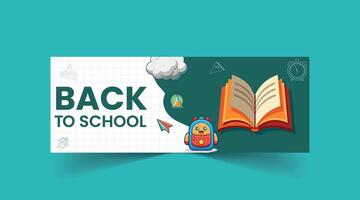 Back to School web banner template vector