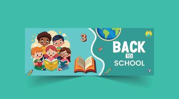 Back to School web banner template vector
