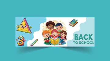 Back to School web banner template vector
