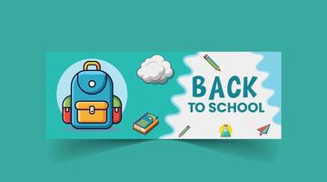 Back to School web banner template vector