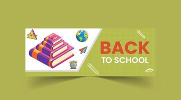 Back to School web banner template vector