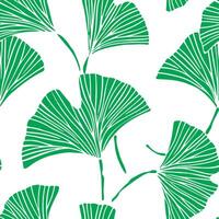 seamless pattern with tropical ginkgo leaves. vector