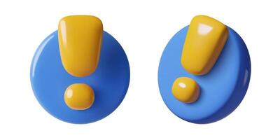 3d realistic exclamation mark icons three dimensional warning attention signs set vector