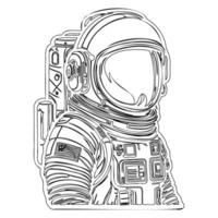 Astronaut outline illustration sketch vector