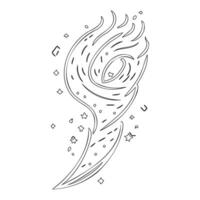 Astronaut outline illustration sketch vector