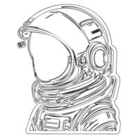 Astronaut outline illustration sketch vector