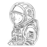 Astronaut outline illustration sketch vector