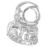 Astronaut outline illustration sketch vector