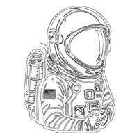 Astronaut outline illustration sketch vector