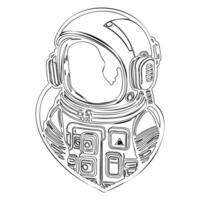 Astronaut outline illustration sketch vector