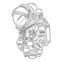 Astronaut outline illustration sketch vector