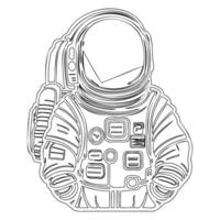 Astronaut outline illustration sketch vector