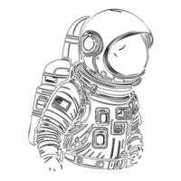 Astronaut outline illustration sketch vector