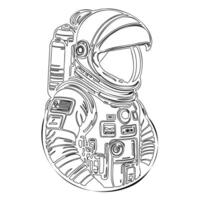 Astronaut outline illustration sketch vector