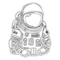 Astronaut outline illustration sketch vector