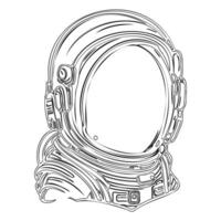 Astronaut outline illustration sketch vector