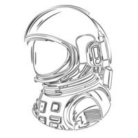 Astronaut outline illustration sketch vector