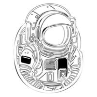 Astronaut outline illustration sketch vector