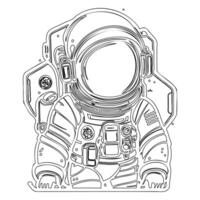Astronaut outline illustration sketch vector
