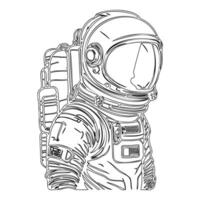 Astronaut outline illustration sketch vector