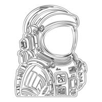 Astronaut outline illustration sketch vector