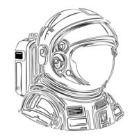 Astronaut outline illustration sketch vector