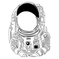 Astronaut outline illustration sketch vector