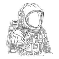 Astronaut outline illustration sketch vector