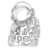 Astronaut outline illustration sketch vector